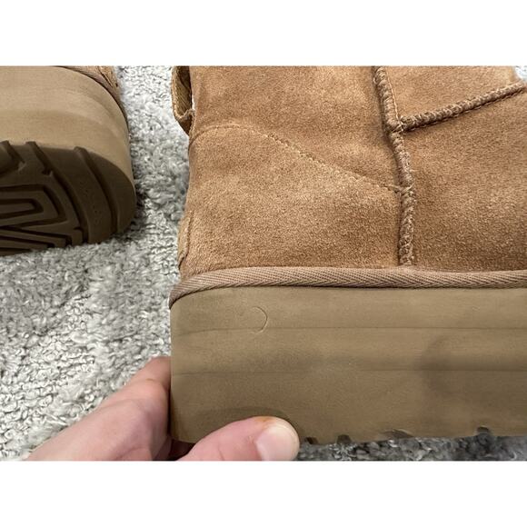 Ugg Classic Platform Mini Booties in Cognac Chestnut Sz 10 USED - Picture 6 of 10